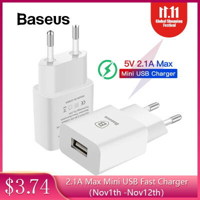 

Baseus Travel USB Charger Mobile Phone Charging adapter Eu Plug For iPhone iPad Samsung Xiaomi Phone Charger 21 A