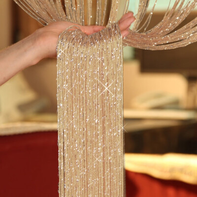 

100x200cm Fly Screen Fringe Tassel Curtain String Sparkle Hanging Curtains Room Divider Door Window Decor