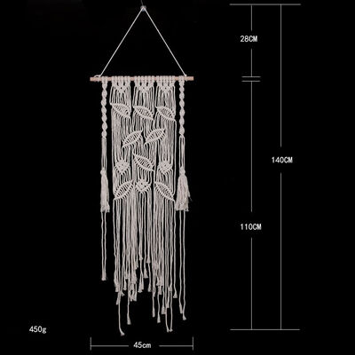 

Leaf Macrame Wall Art Woven Wall Tapestry Hotel Bar Fringe Wall Decoration Home Hanging Ornament