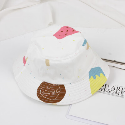 

New Autumn Baby Boys Girls Toddler Cartoon Cactus Print Bucket Hats Caps Reversible Sun Headwear