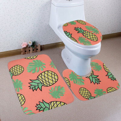 

Gobestart Bathroom Toilet Three Piece Floor Mat Door Mat Bathroom Carpet