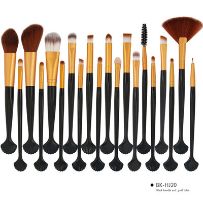 

Professional Shell Makeup Brushes Set 20 Pieces Plastic Handle Nylon Shell Brush Concealer Eyeshadow Blush Face Cosmetics Kit