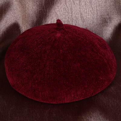 

Hat womens berets in autumn&winter solid color fashion corduroy Joker pumpkin warm hat Korean artist hat
