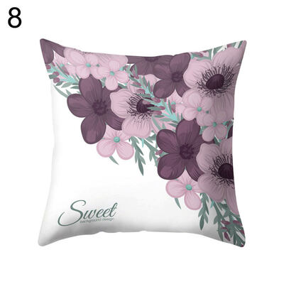 

Romantic Flower Print Pillow Case Waist Throw Cushion Cover Office Home Decor