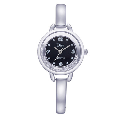 

Women Rhinestones Rolling Quartz Watch Girls Round Dial Alloy Strap Wristwatch Holiday Gift