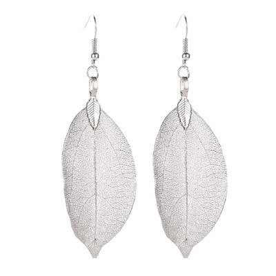 

Womens Retro Leaf Leaves Hollow Out Long Dangle Earrings Hook Jewelry Gift