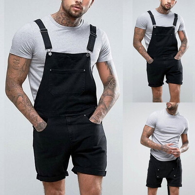 

Gobestart Mens Plus Pocket Jeans Overall Jumpsuit Streetwear Overall Suspender Pants