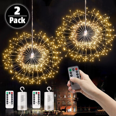 

Fairy String Lights 150 LED Firework Lights Battery Operated Hanging Starburst Light 8 Modes Dimmable with Remote Control for Home