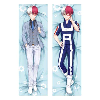 

My Hero Academia Anime Shoto Todoroki Body Pillow Case Peach Skin 2WAY Double Sided Different Print Pillow Cover