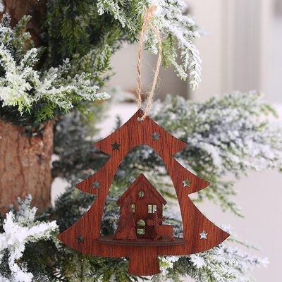 

Christmas Tree Wooden Pendants Xmas Tree Ornaments Home Hanging Decor
