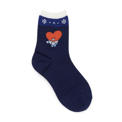 

Kpop BTS Bangtan Boys Cute Cartoon Socks BTS Middle Cut Snowflake Cotton Socks