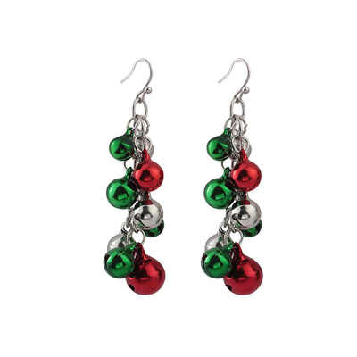 

Colorful Small Ring Bell Earring Alloy Ear Drop Women Jewelry Accessories Christmas Holiday Gift