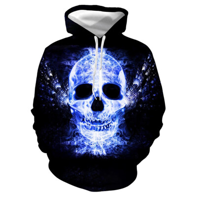 

Toponeto Mens Casual Scary Halloween Lover 3D Print Party Long Sleeve Hoodie Top Blouse