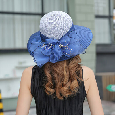 

New summer female Eugen yarn basin cap outdoor UV protection sun cap large edge sunscreen fishermans hat