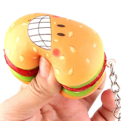 

Fake Food Kawaii Hamburger Keychain Pendant Slow Rising Squishy Charms Foods Novelty Fidget Toys for Kids&Adults