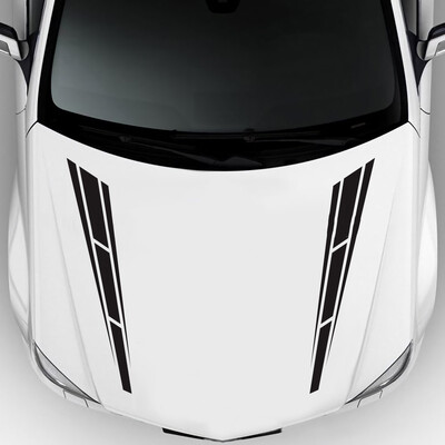 

Hood Racing Sports Stripe Cover Vinyl Decals Graphics Bonnet Stickers Accessory