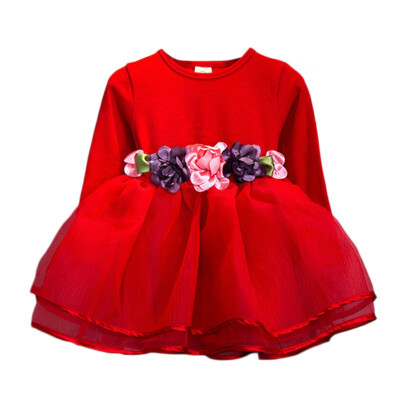 

Autumn Casual Girl Mesh Dress Tulle Princess Girl Party Dress Wear Tutu Baby Children Clothing Kids Flower Dresses For Girls