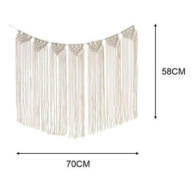 

Bohemian Macrame Woven Wall Hanging Home Geometric Art Decor Beautiful Apartment Dorm Room Interior Decoration White