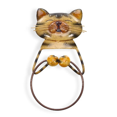 

Cat Towel Ring Holder Heavy Duty Iron Bathroom Hanger Towel Holder Lovely Animal Bathroom Accessories