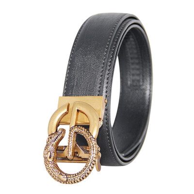

BPSTAR Mens Automatic Buckle Genuine Leather Mens Ratchet Holeless Belt Business High Quality Mens Real Belt for Pants