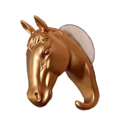 

Home Horse Head Wall Door Hook Hanger Bag Keys Suction Sticky Holder Living Room Storage Tools 1Kg Capacity