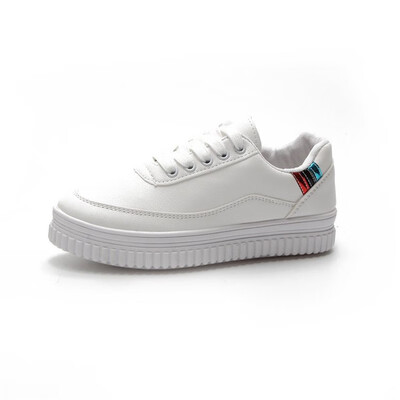 

HOT Women Sneakers Fashion Breathble Vulcanized Shoes Pu leather Platform Lace up Casual Whiter 35 _43