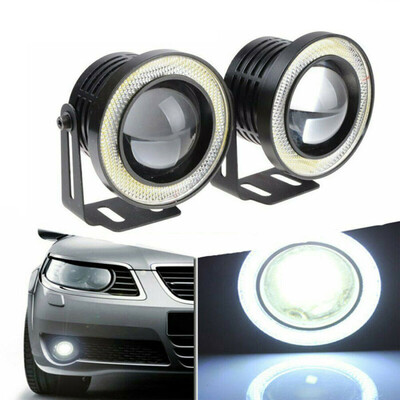 

2 X 3 COB LED Fog Light Projector Angel Eye Halo Ring DRL Driving Bulbs White