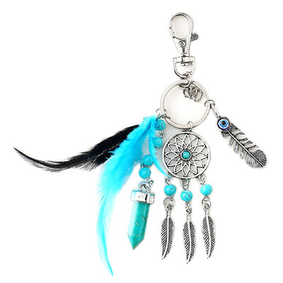 

Mini Car Dream Catcher Beaded Natural Feathers Handcraft Chic Hanging Ornaments Mirror Bedroom Wall Decor Native Ring