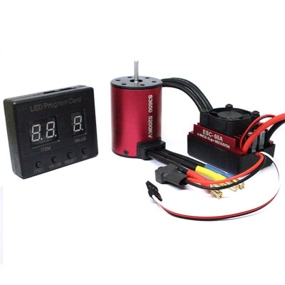 

Tailored S3650 5200KV Brushless Motor60A ESC Program Card Combo For 110 RC Car Truck