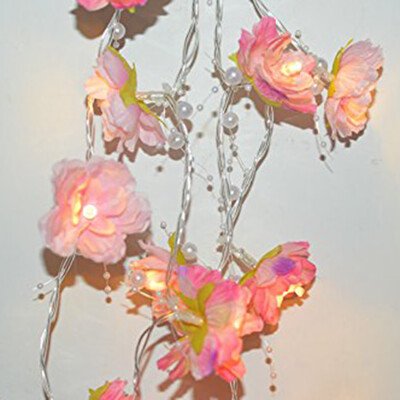 

Gobestart Attery Powered Rose Flower String Fairy Light Christmas Wedding Decoration Lamp