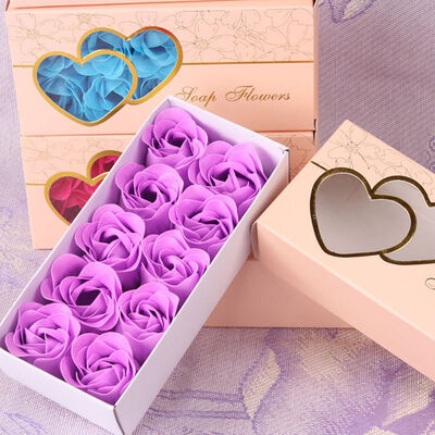 

Artificial Scented Rose Petal Bouquet Gift Box Bath Body Flower Soap Gift Wedding Party Favor 10Pcs