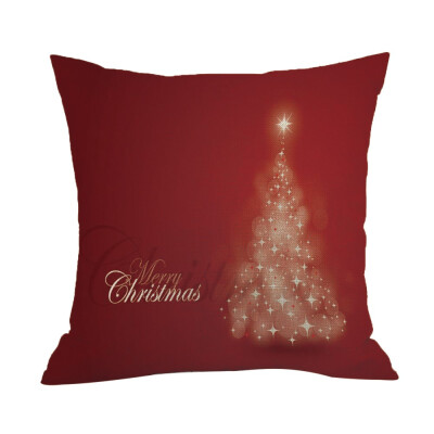 

Tailored Happy Christmas Pillow Cases Linen Sofa Cushion Cover Home Decor Pillow Core