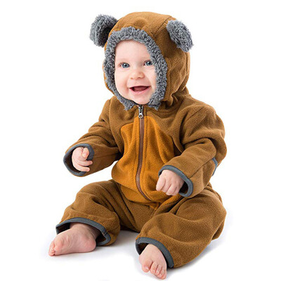 

New Born Baby Clothes Winter Baby Boy Girl Romper Cute Cartoon Hooded Jumpsuit Casual Overalls For Children Kids Outerwear