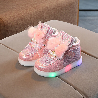

Autumn Children Shoes Girls Fashion LED Lights Soft Casual Sports Walking Toddler Baby Shoes for Kids Size 21-30