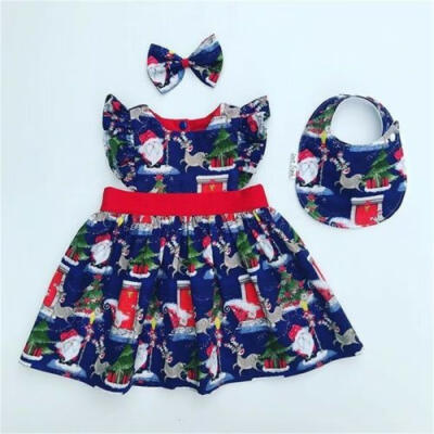 

Toddler Kids Baby Girls Christmas Santa Sleeveless Party Tutu Dress Xmas Costume