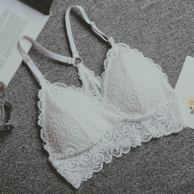 

Lace beauty back sports underwear female tube top wrapped chest type rimless bra student high school girl sling