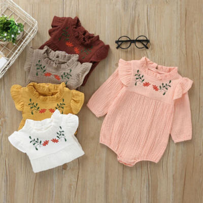

Warm Cotton Newborn Kids Baby Girl Boy Linen Romper Outfits Jumpsuit Bodysuit US