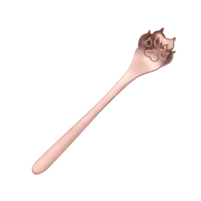 

Cute Stainless Steel Kitty Cat Claw Coffee Spoon Stirring Mug Spoon Teaspoon Tea Cake Dessert Spoon Long Handle Tableware