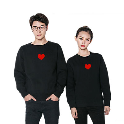 

2019 Sweatshirt Couple Heart Print Long Sleeve O-Neck Jumper Wild Loose Casual Sweatshirt Kawaii New Style Sweatshirt