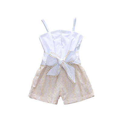 

Summer Children Cute Jumpsuits Baby Girls Sleeveless Sling Bowknot Jumpsuit for Toddler Kids Romper Clothes