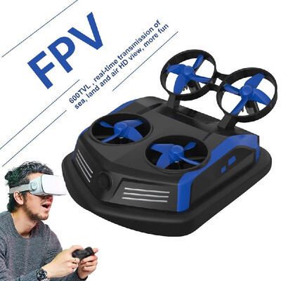 

Mirarobot Domain S200 Mini Drone Remote Control Boats Car 600TVL FPV 3-in-1 Sea-Land-Air Mode Switchable Waterproof Hovercraft Toy