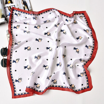 

Fashion Women Printed Chiffon Scarf Four Season Small Square Scarf Office Ladies Comfortable Soft Chiffon Scarves