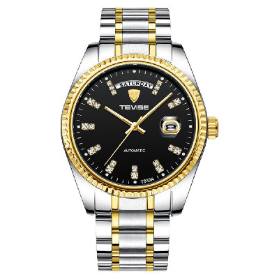 

TEVISE T833A Business Men Automatic Mechanical Watch Time Calendar Display Fashion Casual Stainless Steel Strap 3ATM Waterproof Lu