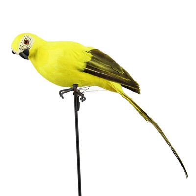 

25cm Handmade Simulation Parrot Creative Feather Lawn Figurine Ornament Animal Bird Garden Bird Prop Decoration