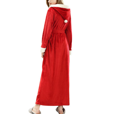 

Winter Thicker Warm Women Man Bathrobe Plus Long Couple Nightgown Flannel Plush Robes Ankle Length Nightwear Pajamas