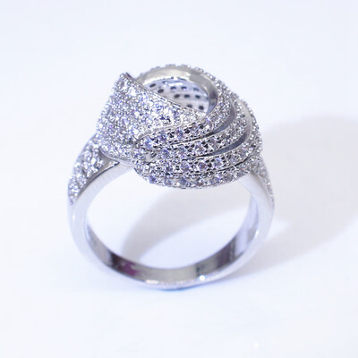 

Women Rings Silver Color Engagement Delicate Rhinestone Winding Rings for Women