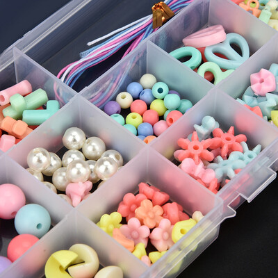 

YIWULA12 Different Types Colorful Acrylic Beads Toy DIY Necklace&Bracelet For Kids