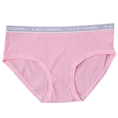 

panties Women Sexy Solid Color Vertical Thread Cotton Exquisite Soft Cotton Low Waist Briefs Sweet Modern High Stretch Panties