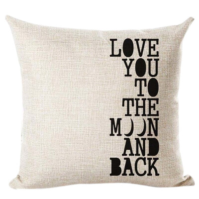 

〖Follure〗White letter heart linen linen pillowcase cushion cover