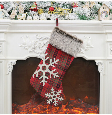 

Tailored Christmas Stockings 18 inches with Large Plaid Snowflake Stockings for Candy